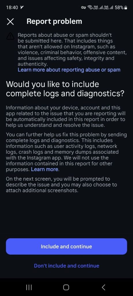 گزارش به اینستاگرام